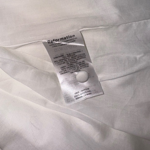 NWOT Reformation Alida Button Front cotton Midi summer white dress sz 12 - Picture 8 of 10